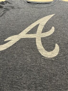 Gray Tee with Large Script 'A' Graphic. Medium